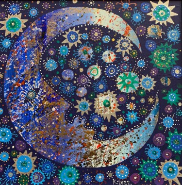 Painting titled "Luna" by Filipp Kazak, Original Artwork, Acrylic