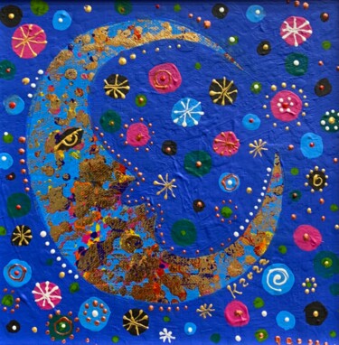제목이 "Месяц"인 미술작품 Филипп Казак로, 원작, 아크릴 나무 들것 프레임에 장착됨