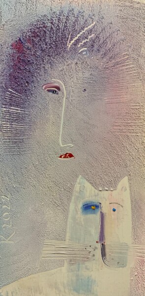 Картина под названием "Высокие отношения" - Филипп Казак, Подлинное произведение искусства, Масло Установлен на Деревянная р…