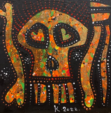 Картина под названием "Череп 6" - Филипп Казак, Подлинное произведение искусства, Акрил