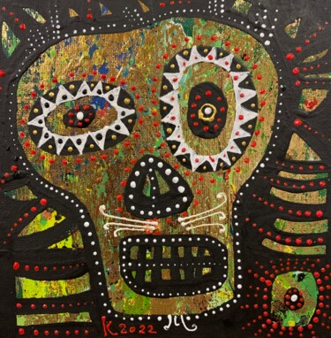 Картина под названием "Череп 8" - Филипп Казак, Подлинное произведение искусства, Акрил