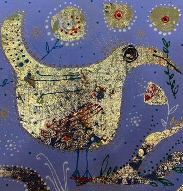제목이 "Птица с цветами"인 미술작품 Филипп Казак로, 원작, 아크릴