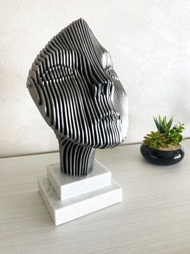 Скульптура под названием "Intelligenza Artifi…" - Filippo Pietro Castrovinci, Подлинное произведение искусства, Металлы