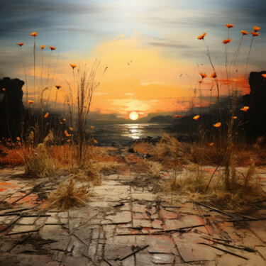 Digitale Kunst mit dem Titel "END OF A DAY" von Filippo Superchi, Original-Kunstwerk, KI-generiertes Bild