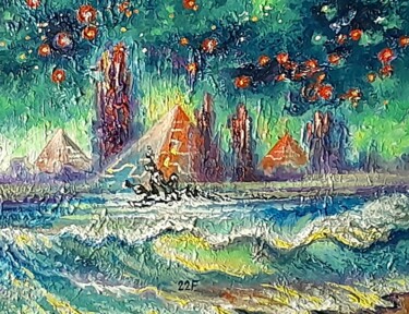 Painting titled "Звездные пирамиды." by Victor Filippsky, Original Artwork, Oil
