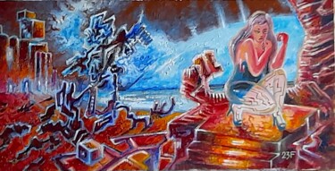 Painting titled "Ланшафт V." by Victor Filippsky, Original Artwork, Acrylic