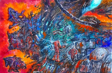 Картина под названием "Космические скиталь…" - Victor Filippsky, Подлинное произведение искусства, Масло