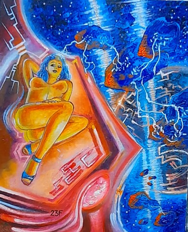 Painting titled "Очень далеко..." by Victor Filippsky, Original Artwork, Acrylic