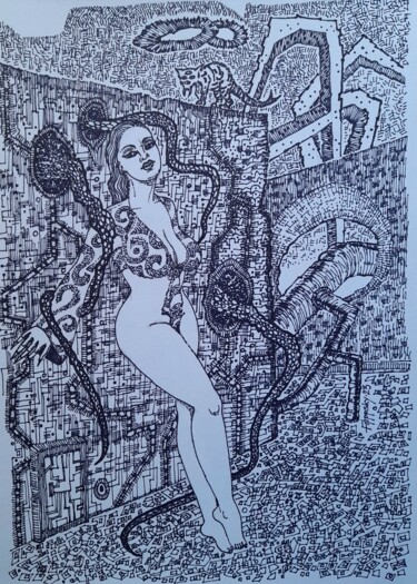 Zeichnungen mit dem Titel "Лабиринт." von Victor Filippsky, Original-Kunstwerk, Marker