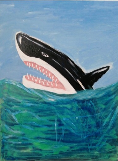 Картина под названием "Shark" - Filius Kasimov, Подлинное произведение искусства, Акрил