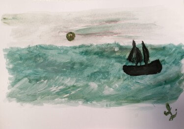 Картина под названием "Sapphire Sea" - Filius Kasimov, Подлинное произведение искусства, Акрил