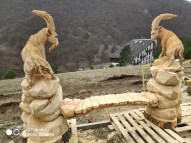 Sculpture intitulée "Резьба по дереву бе…" par Vladimir Filatov, Œuvre d'art originale, Bois
