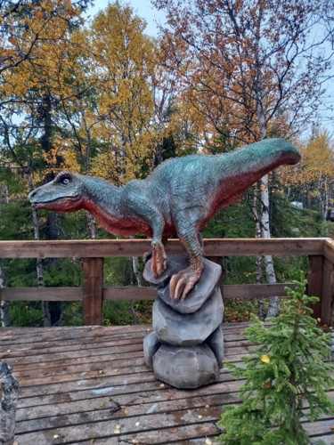 Escultura titulada "Эра динозавров. Рез…" por Vladimir Filatov, Obra de arte original, Madera