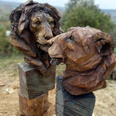 Sculpture titled "Chainsaw carving. Р…" by Vladimir Filatov, Original Artwork, Wood