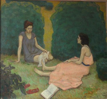 Painting titled "отдых" by Evgeniya Filonenko, Original Artwork, Oil
