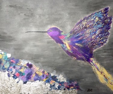Painting titled "Hummingbird" by Sylwia Skoczylas-Quagraine, Original Artwork, Acrylic