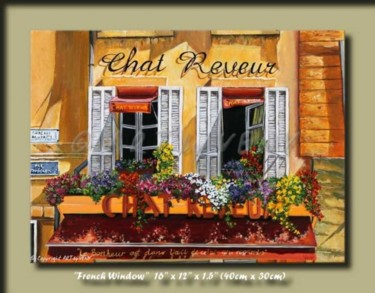 Painting titled "French Window" by Veny, Original Artwork, Oil