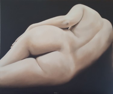 Schilderij getiteld "WOMAN'S BACK" door Luigi Maria De Rubeis, Origineel Kunstwerk, Olie