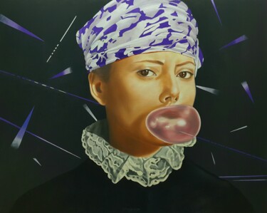 Malerei mit dem Titel "CHEWING GUM" von Luigi Maria De Rubeis, Original-Kunstwerk, Öl