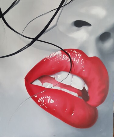 Картина под названием "A KISS FOREVER" - Luigi Maria De Rubeis, Подлинное произведение искусства, Масло
