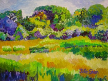 Painting titled "Open Fields" by Juliette Shen, Original Artwork, Oil