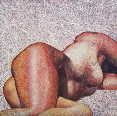 Schilderij getiteld "Sleeping Nude" door Magalona Justino, Origineel Kunstwerk