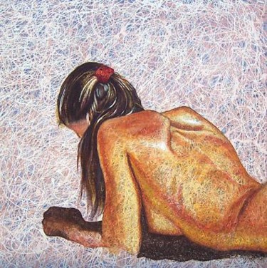 Painting titled "Winged Nude" by Magalona Justino, Original Artwork