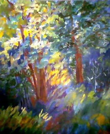 Malerei mit dem Titel "Sunny Forest" von Peter Abbott, Original-Kunstwerk