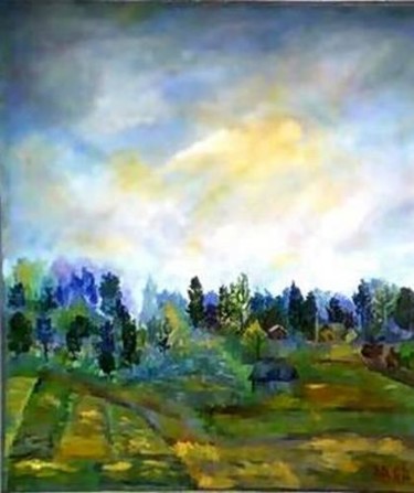 Painting titled "Golden Fields" by Peter Abbott, Original Artwork