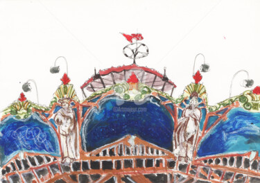 Disegno intitolato "Le Manège - Halle d…" da Studio Figi, Opera d'arte originale, Acquarello