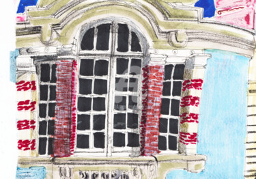 Disegno intitolato "La Tour Lu, Nantes" da Studio Figi, Opera d'arte originale, Matita