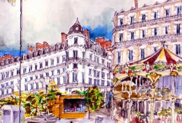 Drawing titled "Lyon" by Studio Figi, Original Artwork