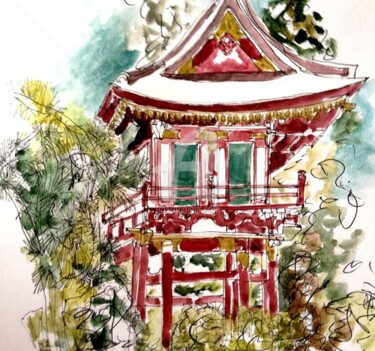 Drawing titled "Jardin Japonais" by Studio Figi, Original Artwork