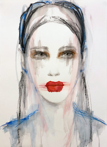 Картина под названием "Véronique" - Fiona Maclean, Подлинное произведение искусства, Акварель