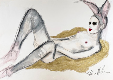Pittura intitolato "Homage to Egon Schi…" da Fiona Maclean, Opera d'arte originale, Gouache
