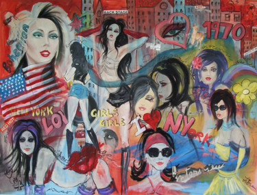 Painting titled "NY Dolls - SOLD!! 🔴" by Fiona Maclean, Original Artwork, Oil