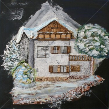 Painting titled "Casa di Montagna100…" by Fiore, Original Artwork, Acrylic