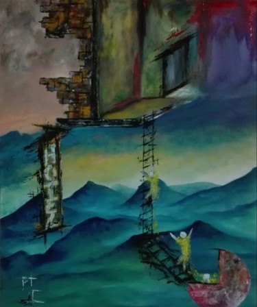 Painting titled "Hotel X" by Acapel Art, Original Artwork, Oil