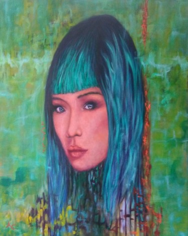 Painting titled "Esmeralda" by Acapel Art, Original Artwork, Oil