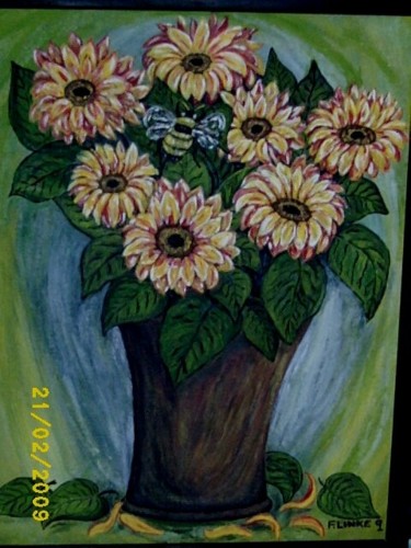 Картина под названием "Bumblebee" - Frieda Linke, Подлинное произведение искусства