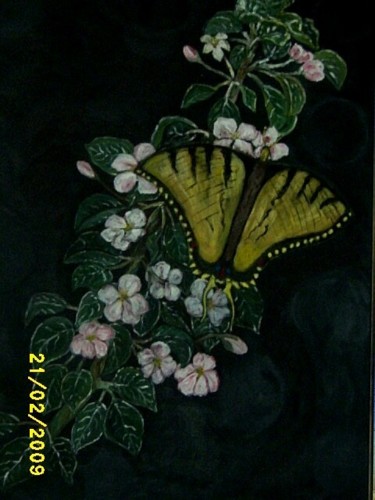 Painting titled "Nature's Art Work" by Frieda Linke, Original Artwork