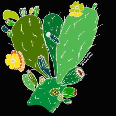 Digitale Kunst mit dem Titel "Sonhando com cactus" von Simone Simões Da Silva, Original-Kunstwerk, Digitale Malerei
