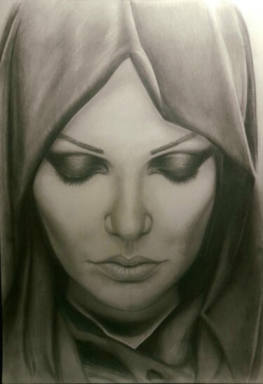 Drawing titled "Женщина" by Fiodor Talisainen, Original Artwork, Pencil