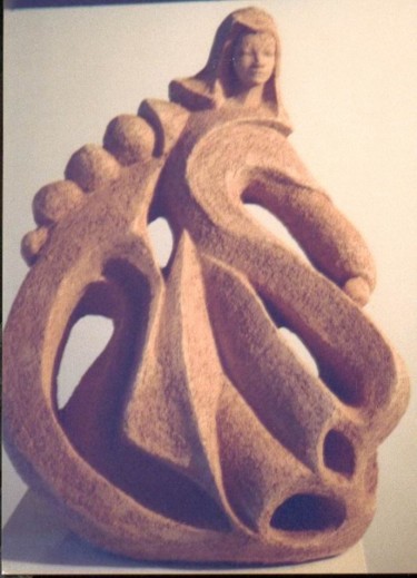 Скульптура под названием "L'Andalouse" - Jeanine Fitou Valens, Подлинное произведение искусства, Терракота