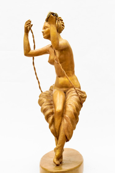 Sculpture titled "La Balancelle" by Jeanine Fitou Valens, Original Artwork, Plaster
