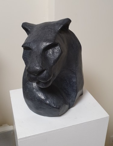 Sculpture intitulée "Félin" par Jeanine Fitou Valens, Œuvre d'art originale, Bronze