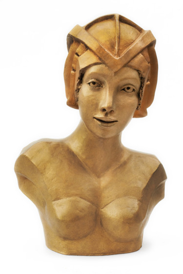 Sculpture intitulée "Reine de Légendes" par Jeanine Fitou Valens, Œuvre d'art originale, Résine