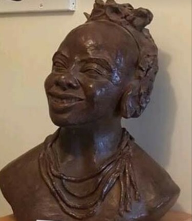 Sculpture titled "Africa" by Jeanine Fitou Valens, Original Artwork, Terra cotta