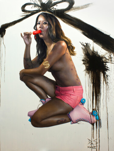 Power Painting titled "Power" by Daniel Shor, Original Art, Oil Mounted on Stretcher frame