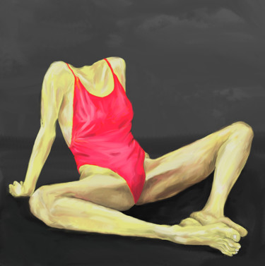 Картина под названием "Girl without head" - Fixio Genta, Подлинное произведение искусства, Цифровая живопись